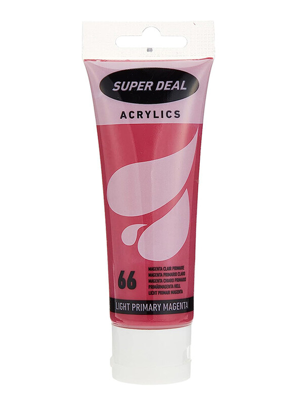 Super Deal Acrylic Paint Tube, 75ml, Light Primary Magenta