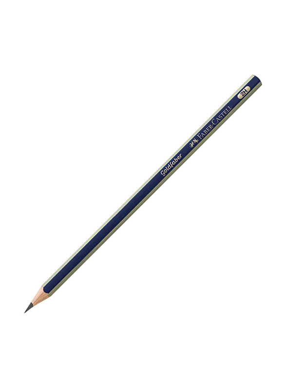 Faber-Castell 12-Piece 2H Gold Graphite Pencil, Blue