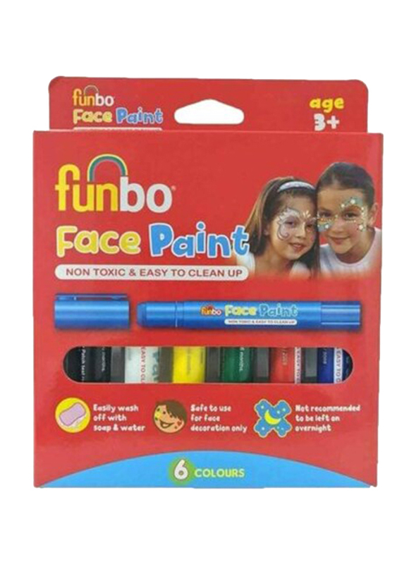 FunBo Face Paint Colour Sticks, 6 Pieces, Multicolour