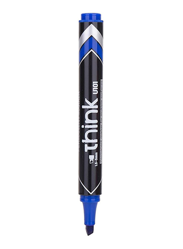 

Deli 12-Piece Chisel Tip Low Odour Ink Permanent Marker, Blue