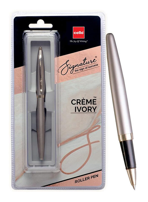 

Cello Signature Creme Ivory Rollerball Pen, Blue