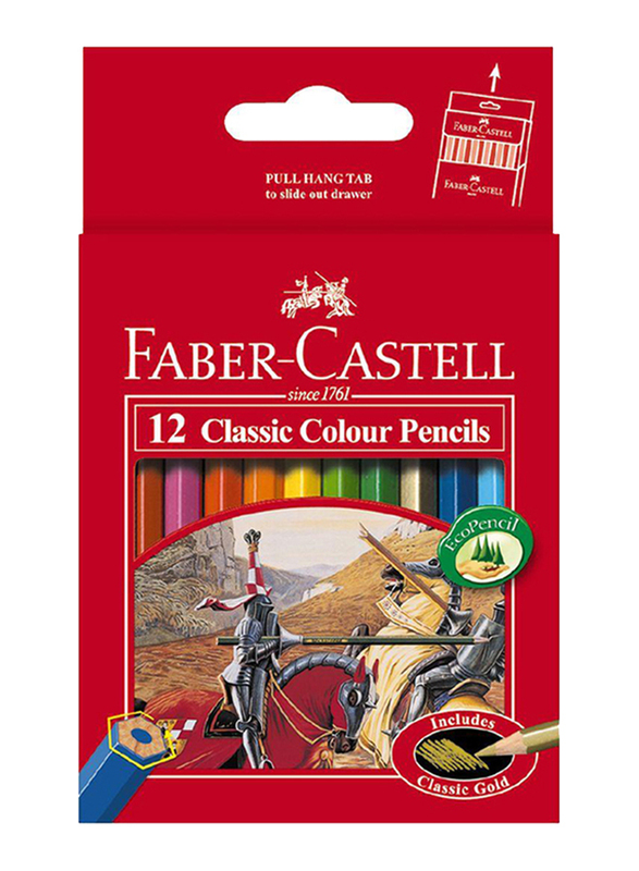 Faber-Castell Classic Colour Pencil, FC 115851, 12 Pieces, Multicolour