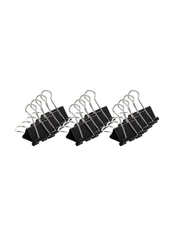 Maxi Binder Clip 32 mm, 12 Pieces, Black