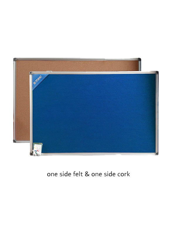Maxi Felt/Cork Board with Green Fabric, 60 x 90 cm, Blue