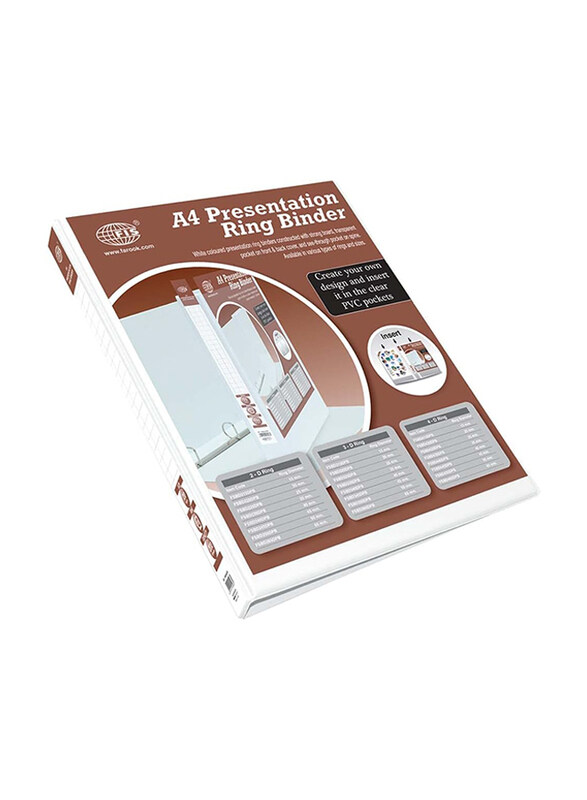 

FIS 2D Presentation Ring Binder, A4 Size, FSBD220DPB, Multicolour