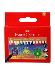 Faber-Castell Wax Crayon, 90mm, 12 Pieces, Multicolour