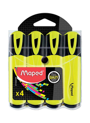 Maped 4-Piece Md-742534 Fluopeps Classic Highlighter Pack, Yellow