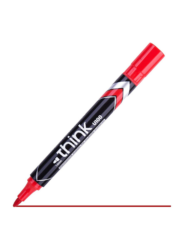 

Deli 12-Piece Think Tip Low Bullet Permanent Marker, Red