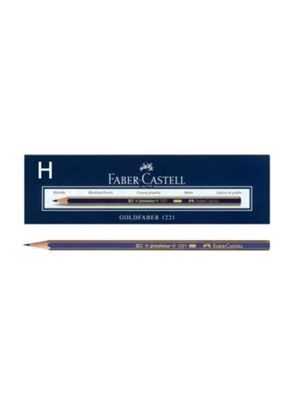 Faber-Castell 12-Piece H Gold Graphite Pencil, Blue