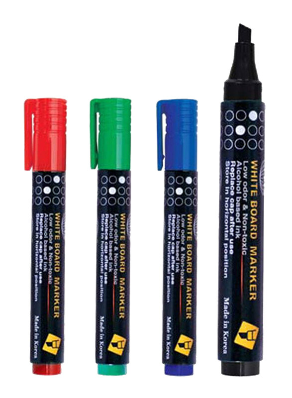 

FIS 4-Piece White Board Broad Marker, Multicolour