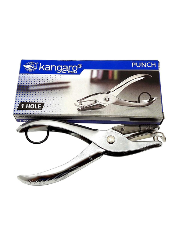 Kangaro One Hole Paper Punch, Silver