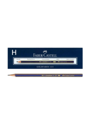 Faber-Castell 12-Piece H Gold Graphite Pencil, Blue