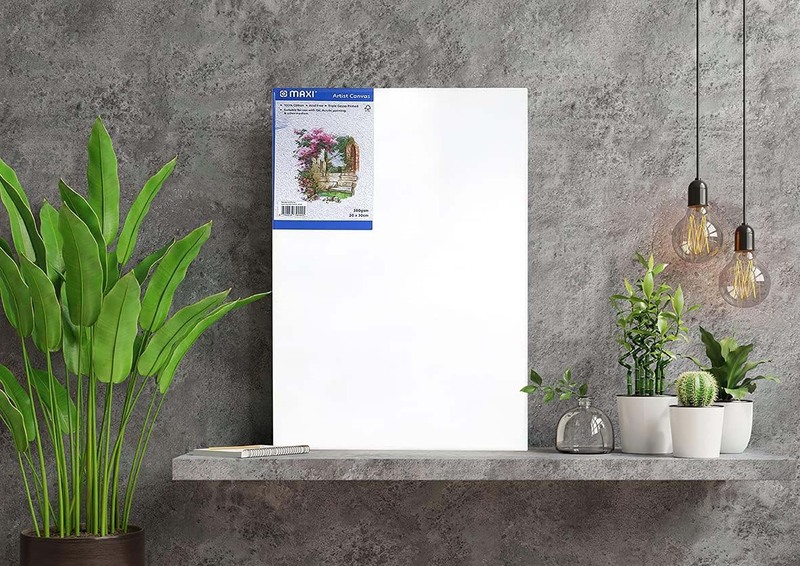 Maxi Stretched 380gsm Artist Canvas Board, 40 x 40cm, White