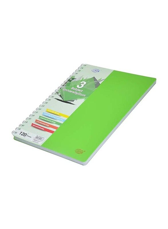 

FIS University 2 Subject Note Book, 120 Sheets, A4 Size, Neon