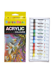 Supper Deal Acrylic Colour Set, SD4211-12, 12ml x 12 Pieces, Multicolour