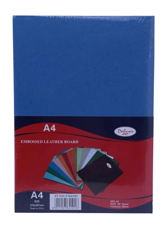 Deluxe 230GSM A4 Embossed Binding Sheet, Blue