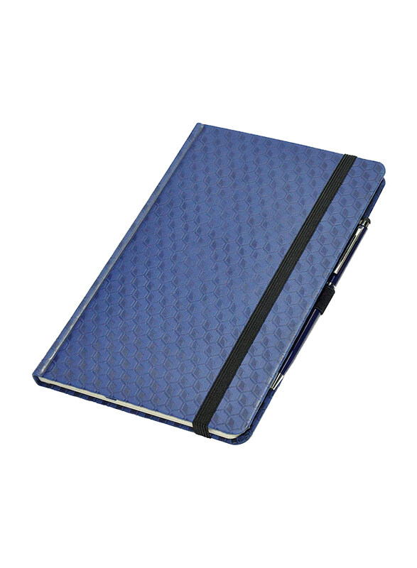 

FIS Exercise Blue Note Book With Elastic PU D2 Band, 13 x 21cm, 96 Sheets