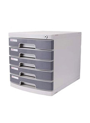 Deli 5 Drawer Cabinet With Lock, Grey