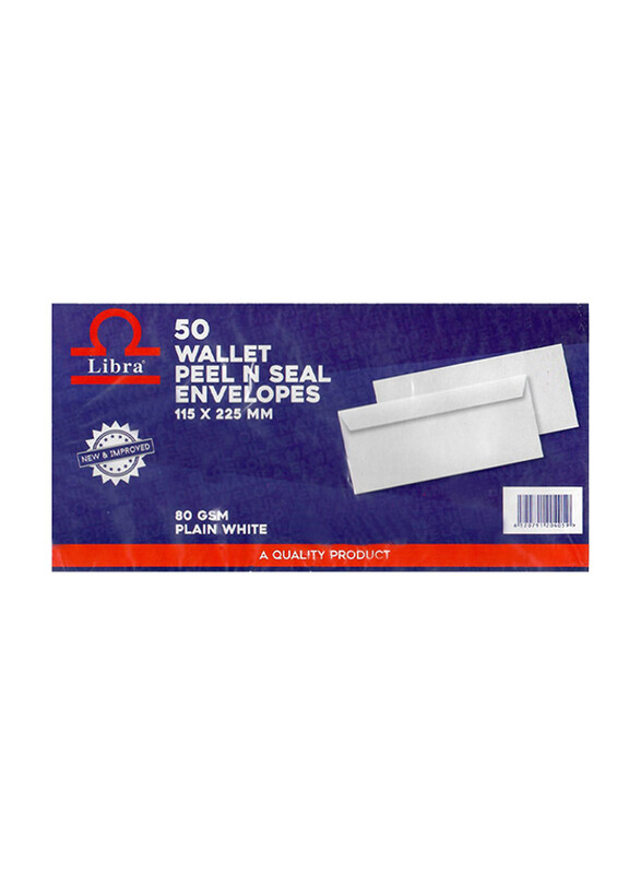 

Libra White Wallet Envelopes, 80GSM, 115 x 225mm Size