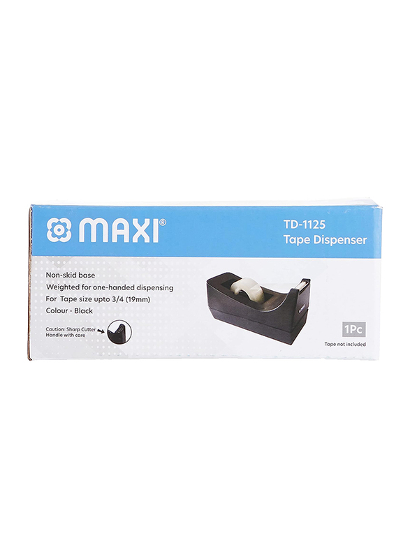 Maxi Tape Dispenser for Tape Size Upto 3/4, TD115, Black