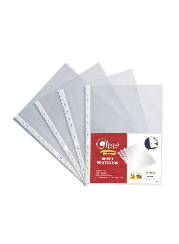 

Clipp Glass Pocket File Holder, A4 Size, 100 Pieces, Clear