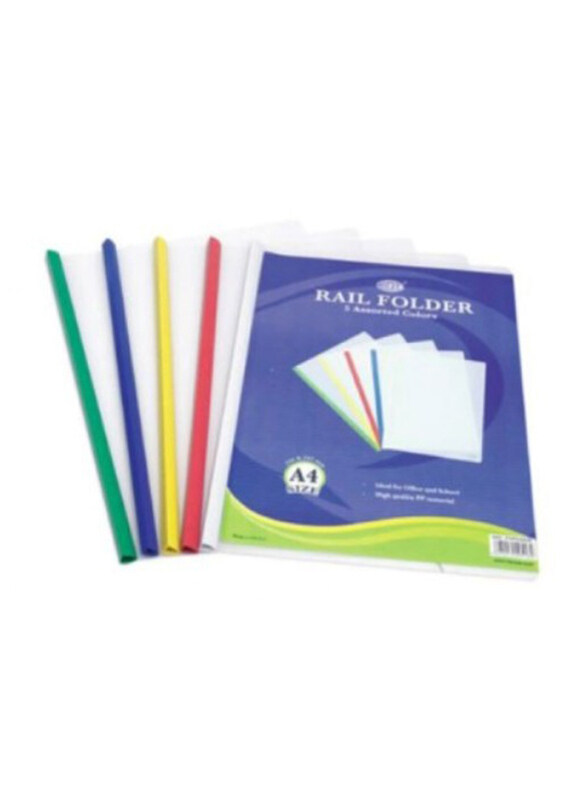 

FIS A4 Size Rail Folder 5 Pieces, Assorted