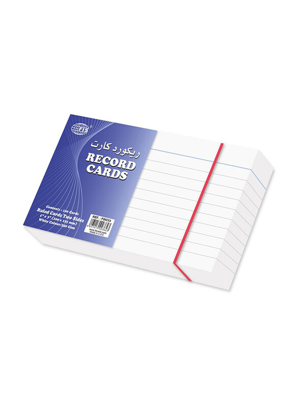 

FIS Record Card, 5 x 3inch, White