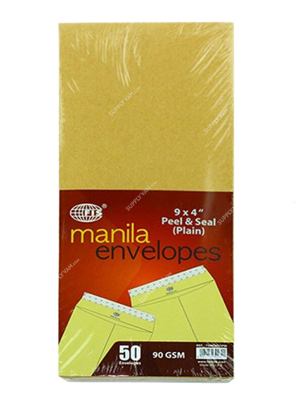 

FIS Peel & Seal Manila Envelope, 9 x 4inch, Brown