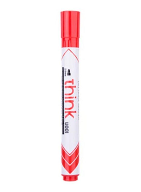 

Deli Think Dry Erase Marker Pen, 2mm, EU00140, Red