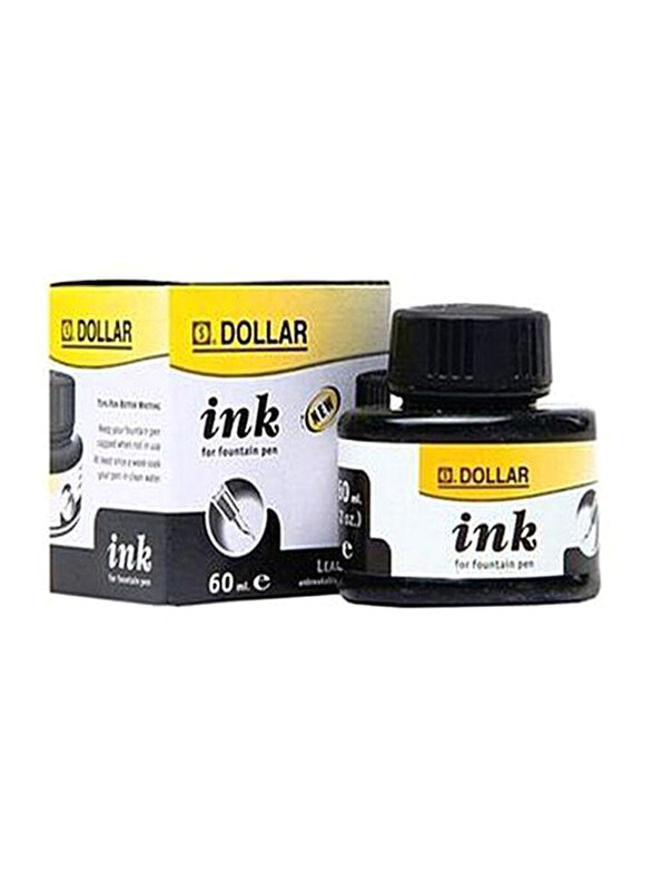 

Dollar Fountain Pen Ink Bottle, 60ml, Black
