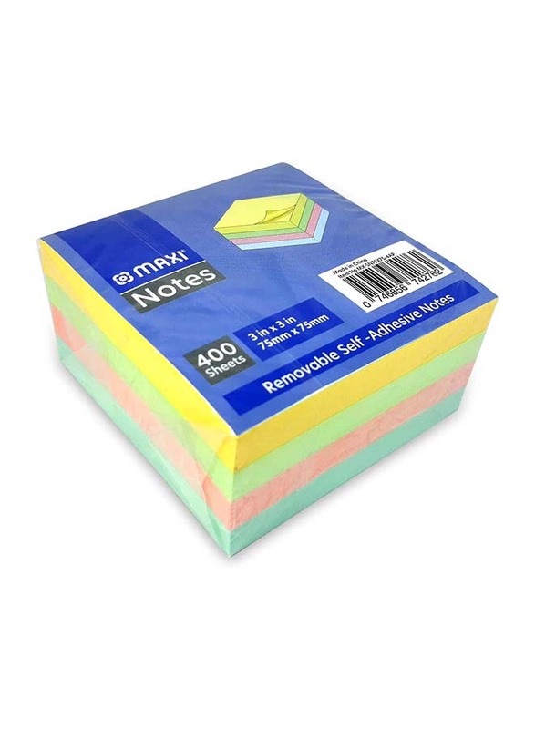 Maxi Sticky Notes, 75 x 75 mm, 400 Sheet, Multicolour