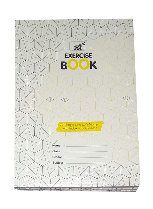 

PSI 4 Line Left Margin with Index Exercise Book, 100 Pages