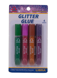 Libra Glitter Glue, 4 Pieces, Assorted