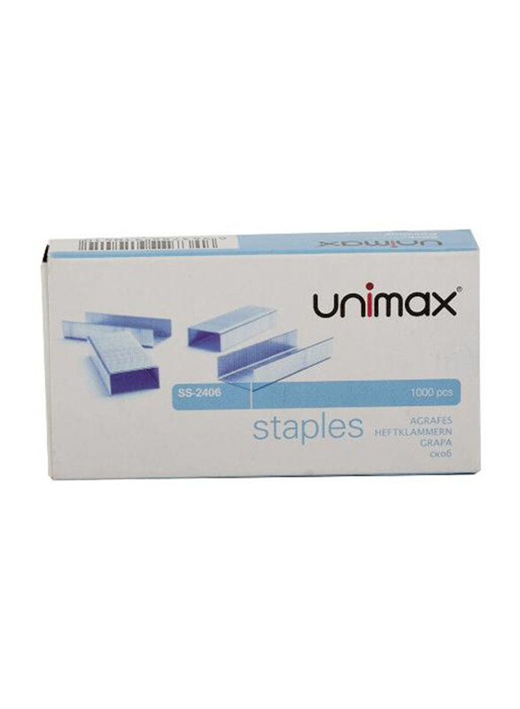 

Unimax Staple 24/6, UNSPSS2406, 1000 Pieces, Silver