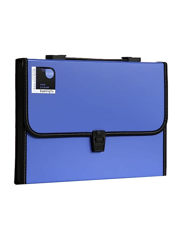 

Deli E5556 A4 13 Pockets Expanding File, Blue