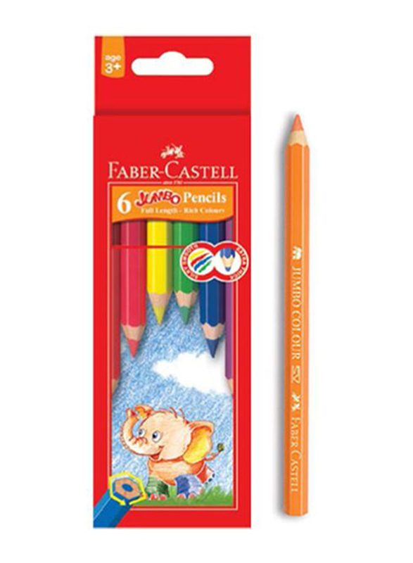 Faber-Castell Jumbo Colour Pencil, 6 Pieces, Multicolour