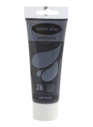 Super Deal Acrylic Paint Tube, 75ml, Lamp Black