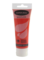 Super Deal Acrylic Colour Paint Tube, 75ml, Transparent Vermilion