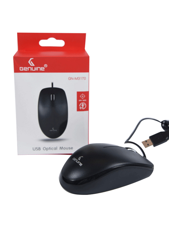 Genuine GN-M3170 USB Optical Mouse, Black