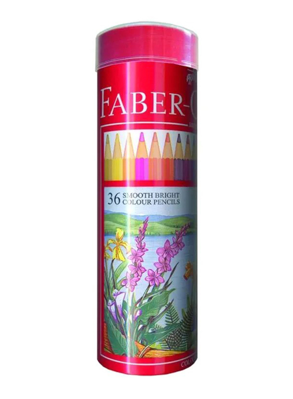 Faber-Castell Smooth & Bright Colour Pencils in Round Tin, 36 Pieces, Multicolour