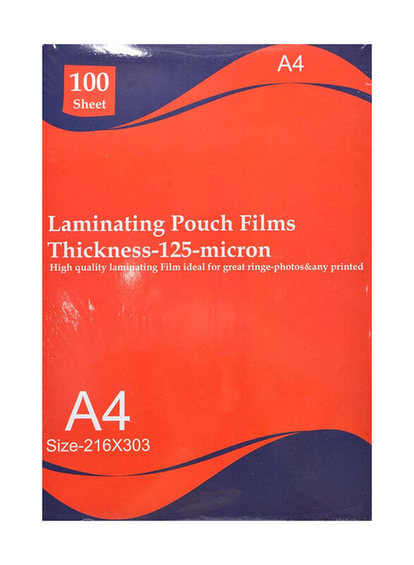 

Deluxe AMT Lamination Pouch Film, A4 Size 125 Micron, Clear