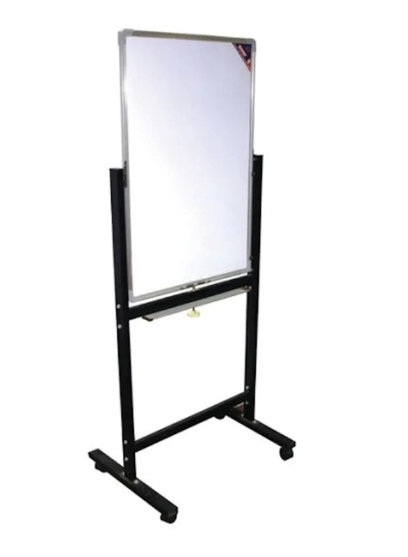 Partner Double Sided Magnetic Whiteboard with Metal Stand, 60 x 90cm, DSB6090, Multicolour