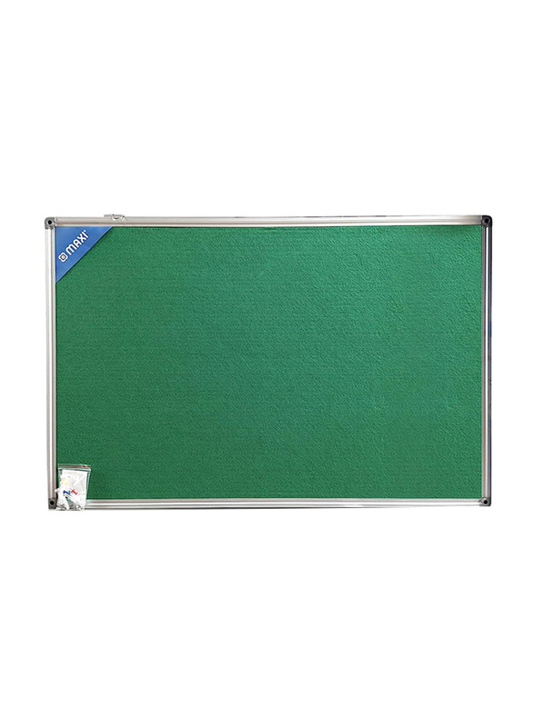 Maxi Felt/Cork Board with Green Fabric, 45 x 60 cm, Green