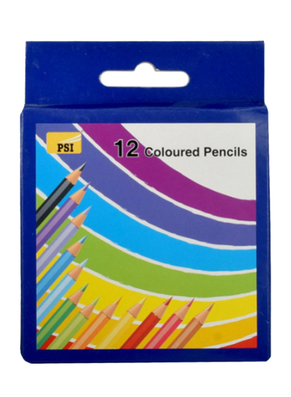 PSI Half Size Colour Pencil, 12 Pieces, Multicolour