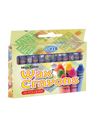 FIS Non Toxic Wax Crayons, 12 Pieces, Multicolour