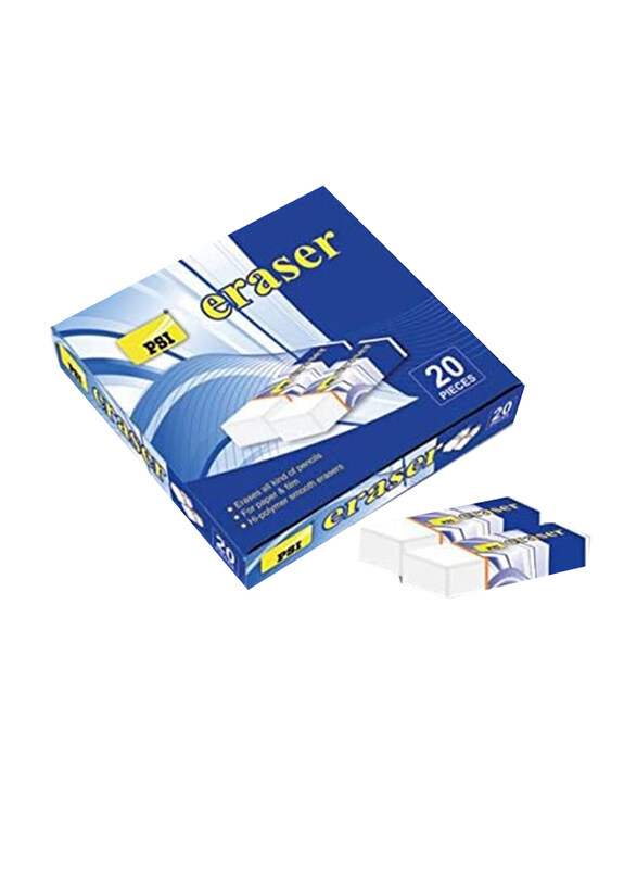 

PSI 20-Piece Eraser with Wrapping and Sleeve, White