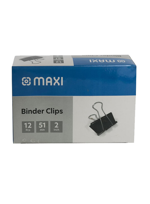 Maxi Binder Clip 51 mm, 12 Pieces, Black