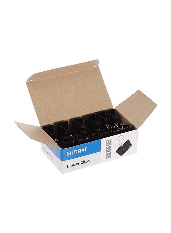 

Maxi Binder Clip 25 mm, 12 Pieces, Black