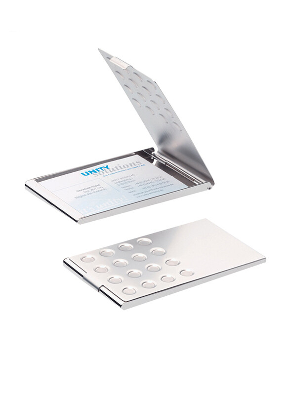 

Durable Chrome Aluminium Business Card Case, Silver