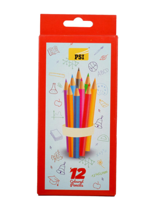 PSI Colour Pencil in Paper Box, 12 Pieces, Multicolour